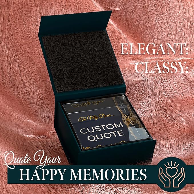 Custom Acrylic Sign Personalized, Custom Desk Name Plate, 18 Styles, (4"x4"), With Gift Box, USA Made by Acryluxe. (Trenton)