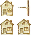 Big House Push Pins - Gold Metal Home Pins - for Cork Board, Maps, or Lapel Pin Use - Designed in USA - Set of 4