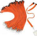 Patelai 120 Pcs Breakaway Lanyards with J Hook Bulk Flat for ID Badges Neck Badge Lanyards Card Nametag Holder Neck Straps (Orange)
