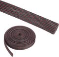 25ft PET Expandable Wire Loom 3/4 Inch, PET Braided Wire Sleeving Cable Management Sleeve Tubing [for Audio Video Home Office Cord Protector]-Black Red