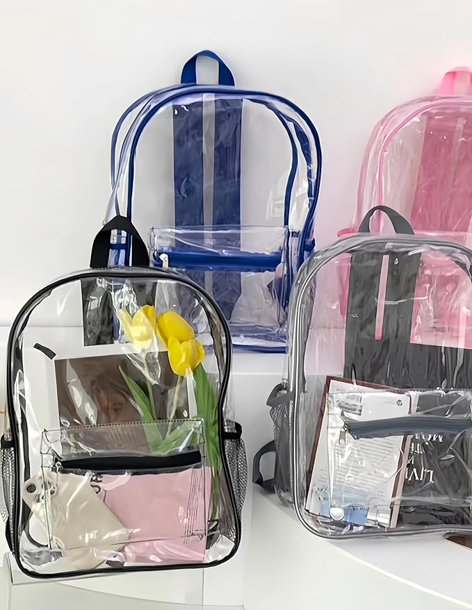 GACEMIU Bulk 1/3/12/24/48 Pack Clear Backpack Transparent Backpack For Travel Sport Work School Stadium Approved