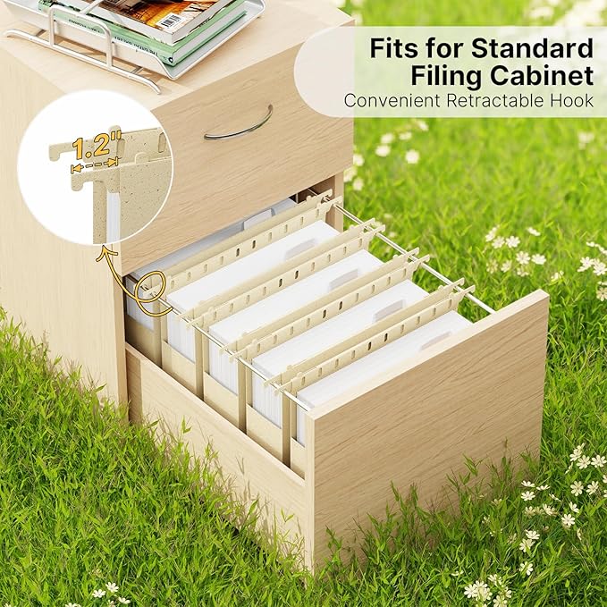 Wheat Straw Extra Capacity Hanging File Folder,Letter Size 2 Inch Expanding Plastic File Cabinet Folders,Heavy Duty Hang Folders with Tabs,Accordian Pocket for File Frame Box(Morandi Yellow)