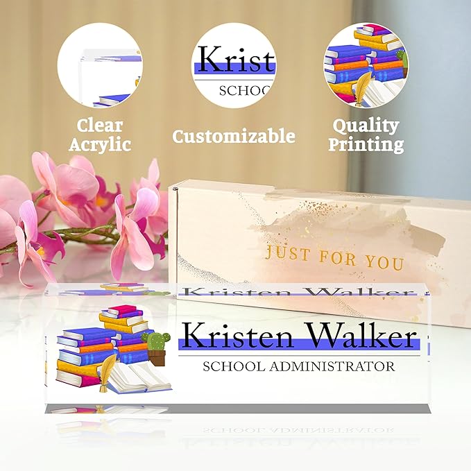 Name Plate for Desk-Personalized Name Plates for Desk-Name Plate Personalized for Office-Gifts for Teacher Boss Employee Appreciation Office Desk Decor (teacher6)