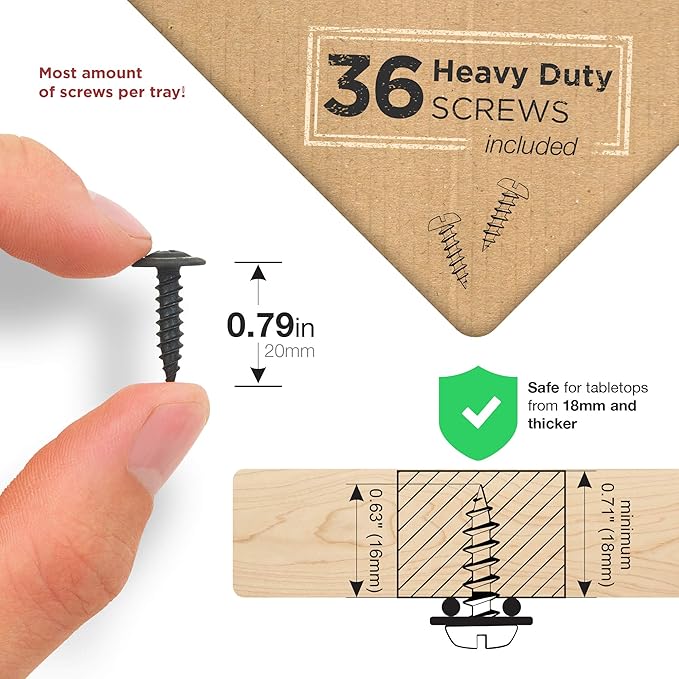 Under Desk Cable Tray, Cord Organizer for Wire, Cord Management, Under Desk, Wire Holders - Black Tray - Set of 4X 17