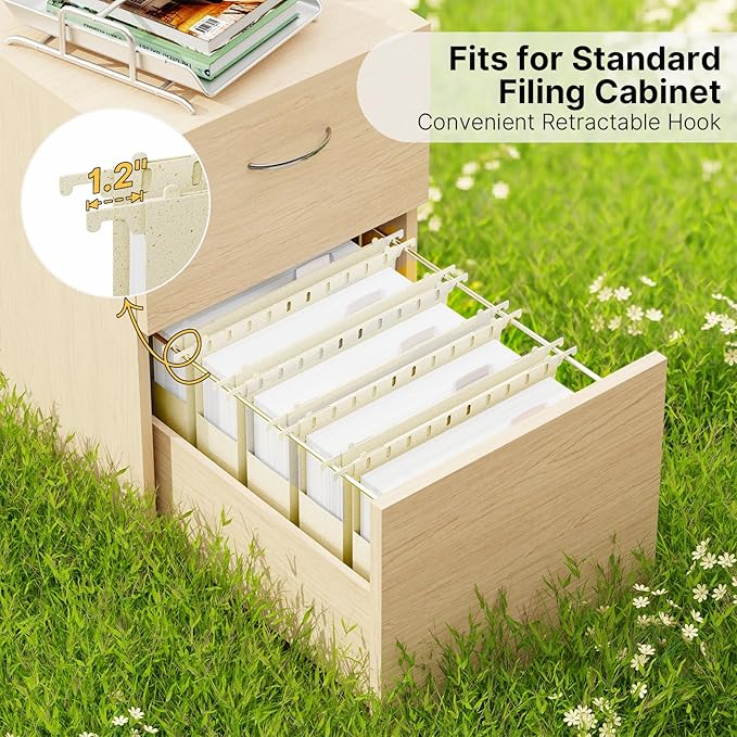 Wheat Straw Plastic Hanging File Folders,2 Inch Expansion Letter Size Filing Cabinet Folders,Heavy Duty Expandable File Folder,12 Pack Extra Capacity Hanging Folders with Tab (Morandi Beige)
