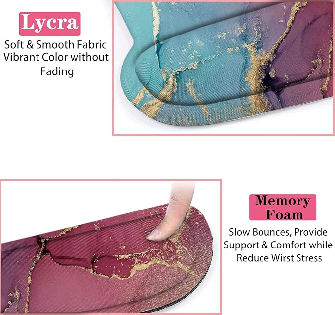 LATEEFAH Mouse Pad with Wrist Rest, 3-in-1 Gaming Mouse Pad, Keyboard Wrist Rest, Ergonomic Memory Foam Mousepad with Wrist Support for Computer Keyboard