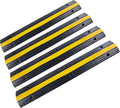 Rubber Cable Ramp Cord Cover Cable Protector Ramps Wire Hose Protective 1 Channel 22000Lbs Load Capacity Traffic Speed Bump for Asphalt Concrete Gravel Driveway Indoor Outdoor, 4 Pack