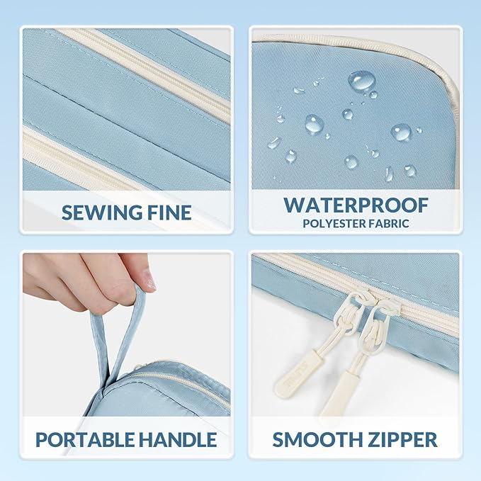 SUNEE Pencil Case, Large Capacity Pencil Pouch, Aesthetic Pen Bag Office Stationery Organizer Simple Sturdy Multifunctional for Teen Girls Women Men, Blue