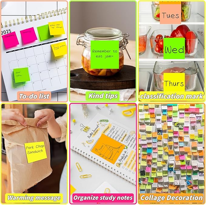 35 Pack Sticky Notes Bulk 3 x 3 In Self Stick Notes Pads Colorful Posted Note in 5 Bright Color Adhesive Paper Memo 75 Sheets/Pad Easy to Post note pad for Office Home School Notebook Wall Door Window