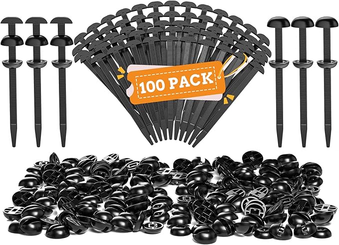 Haiou 100 Pcs 4.1" Heavy-Duty Nylon Universal Cable Tie Buckle Cable Ties- Self-Locking Zip Ties for Car, Home, Office & DIY Projects