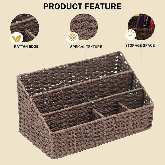 Mail Organizer Countertop, Mail Organizer, Mail Sorters, Magazine File Holder, Desk Organizer and Accessories, Dark Brown