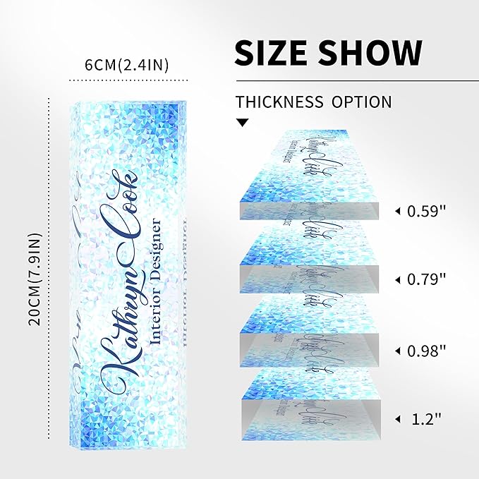 Personalized Desk Name Plate - Blue Diamonds, Office Decor Gift for Teacher, Boss, Employee Appreciation