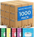 Rosmonde 1000 Pack (Pallet) Composition Notebooks Bulk, Wide Ruled, Pallet of Composition Notebooks, 100 Sheets (200 Pages), 9-3/4 x 7-1/2, Bulk Notebooks for School & Office, 4-7 Days Transit