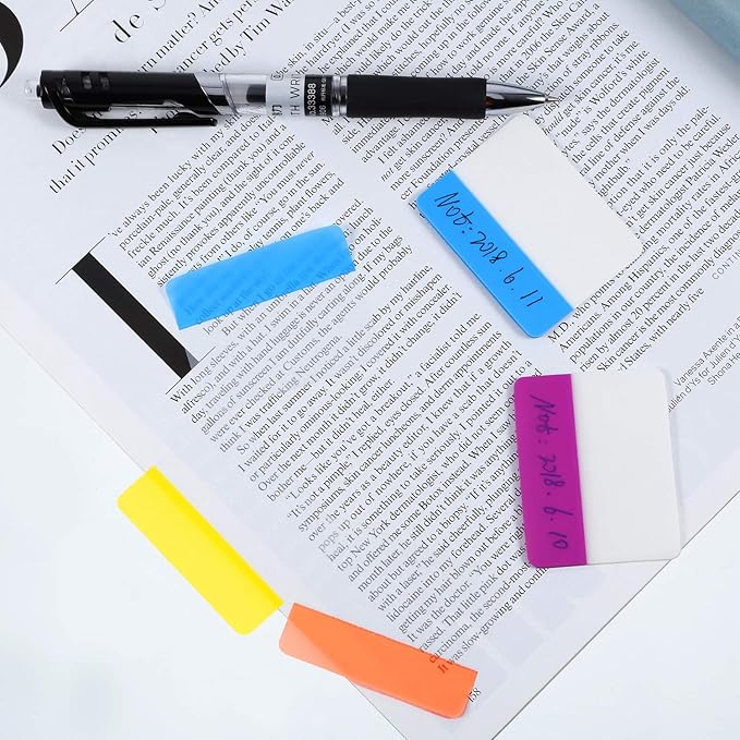 Jovitec 800 Pcs Tabs 2 Inch Sticky Index Tabs Writable and Repositionable File Tab Flags Colored Page Markers Labels for Reading Notes, Books and Classify Files 40 Sets(Fresh Colors)