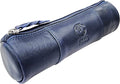 Rustic Town Leather Pencil Case - Full Grain Leather Zippered Pen Pouch - Stationery Bag Pen Holder for Work & Office