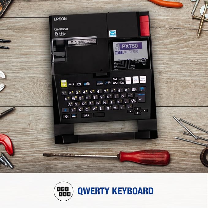 LABELWORKS Epson LW-PX750 Industrial Label Maker Kit - Complete Kit with Accessories, Compatible with Large Variety of Tape Types, Portable Handheld Label Printer