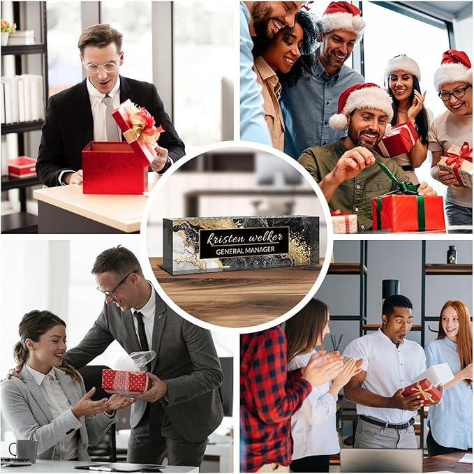 Desk Name Plate Personalized, Custom Name Plate for Desk, Acrylic Desktop Accessories, Office Gift & Decor for Women Men, Teacher Nurse Boss Employee Appreciation Gifts