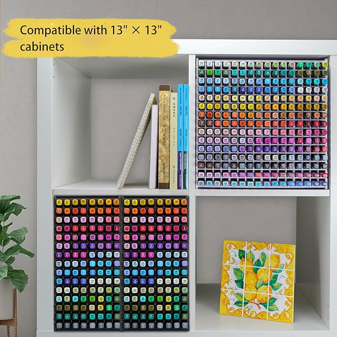 SANFURNEY Marker Pen Organizer Holder for 240 Markers, Craft Art Supply Storage Rack, Desktop Art Marker Pens Colored Pencils Holder Storage Case for Home Classroom Office