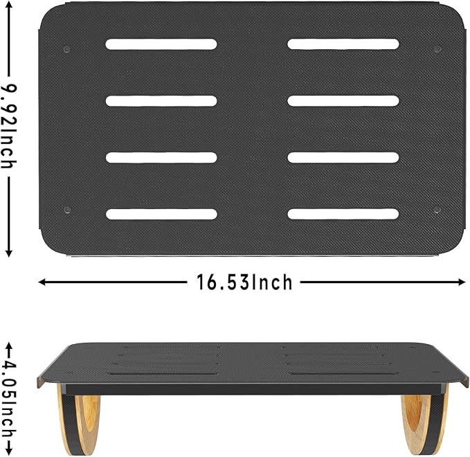 Ergonomic Rocking Foot Rest for Office, Wooden Footrest for Posture Support & Blood Circulation, Under Desk Chair Foot Rest Metal for Relieve Back, Lumbar Pain