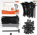 150 Pcs Nylon Universal Cable Tie Buckles — Heavy-Duty Zip Tie Buckle Clips with Pin & Button Design, Self-Locking, UV Resistant, Easy Install for Car Bumper, Fender & Auto Body Repair