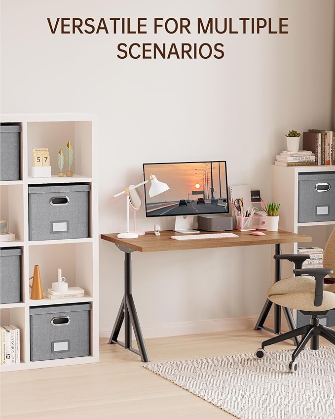 4 Pack File Storage Organizer, Document Organizer, Portable File Box with Lid, Fit for Letter/Legal File Folder Storage,Gray-Box only