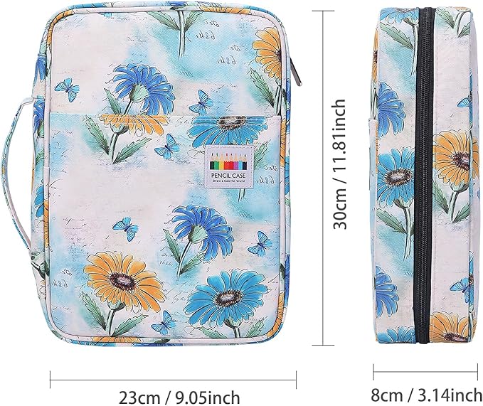 BOMKEE Coloring Pencil Case 220 Slots Pencils/Gel Pens Organizer Waterproof Travel Case Zipper Carrying Portable Pencil Markers Pen Holder Bag for Painter Writers
