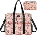 IBFUN Utility Tote Bag with 14/24 Pockets Zip Top Teacher Tote Bag for Teacher/Work Women