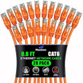 Maximm Cat 6 Ethernet Cable 0.6 ft (20-Pack) - High-Speed LAN Cable, Internet Cable, Patch Cable, and Network Cable - UTP, 10Gbps, 550MHz Ethernet Cord - Orange