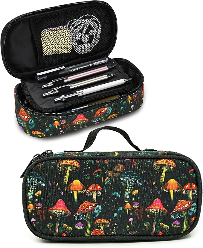 Mushroom Pencil Case Pencil Pouch Large Capacity Pen Bag School Office Organizer Stationery Storage Box For Girls Boys Teen Kids