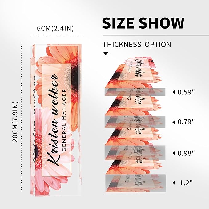 Custom Acrylic Name Plate for Office - Personalized Desk Decor for Women & Men, Employee Appreciation Gifts for Boss, Manager, Teacher, Nurse