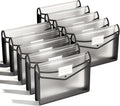 ThinkTex Plastic Expanding File Folder, Transparent envelopes with Snap Closure, Home &Office&School & Hospital No Dividers, Large Capacity, Clean envelopes, Fit Letter/A4 Size - 10 Pcs