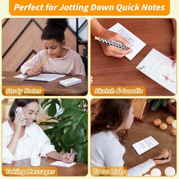 Note Pads 3x5, 36 Pack Small NotePads, Server Note Pads, Scratch Pads 3x5, Memo Pads White Paper, 50 Sheets per Blank Note Pads 3x5, Mini Writing Pads Pocket Notepads for Office School Home Supplies