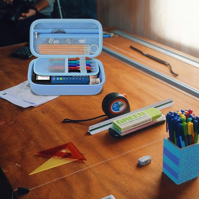 ANKHOH Pencil Case Pen Pouch Bag, Large Capacity Pencils Organizer Holder Office College Stationery Pen Marker Storage Supplies for adults, NOT INTENDED FOR USE BY CHILDREN 12 AND UNDER(Blue)