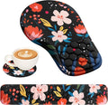 EYROZILL 3 in 1 Ergonomic Mouse Pad and Keyboard Wrist Rest, Cute Mouse Pad with Wrist Support Massage Design, Non-Slip Wrist Pad for Mouse, Desk Mouse Set(Flower)