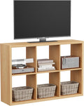 6 Cube Storage Organizer, 2x3 Cube Bookshelf, Cubby Storage Shelf, Wooden Organizer Shelf with Thickened Boards, for Closet Bedroom Home Office Living Room, 36.93" L x 9.37" W x 25.12" H, Natural-Oak