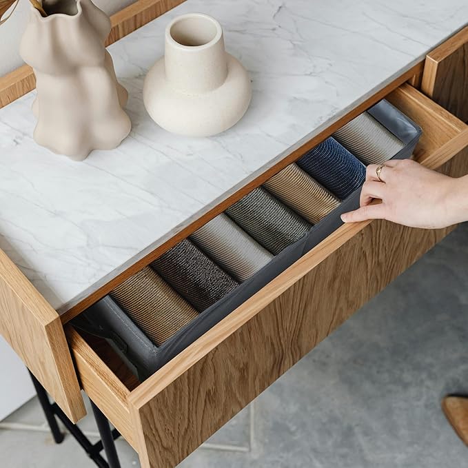 2 Pack Large Wardrobe Closet Organizer - Drawer Organizer Clothes, Efficient Jeans Organizer for Closet, Versatile Closet Organizers and Storage (Dark Grey, 17.7" L x 9.8" W x 7.1" H)