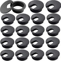 HNBun 20 Pack 2" Black Plastic Desk Grommet, 2" Hole Cover, Organizers, Cord & Cable Management