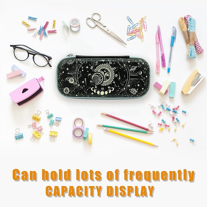 Sun and Moon Pencil Box Zip Pencil Case for Boys Girls School Organizer Pencil Bag Large Capacity Pencil Pouch