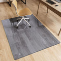 FlyEcho Glass Chair Mat 36" x 46" Heavy Duty Tempered Glass Mat, Office Glass Floor Mat with Round Corner and Polished Edge for Smooth Glide, Carpet Hardwood Floor Protector, Grey