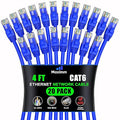 Maximm Cat 6 Ethernet Cable 4 ft (20-Pack) - High-Speed LAN Cable, Internet Cable, Patch Cable, and Network Cable - UTP, 10Gbps, 550MHz Ethernet Cord - Blue