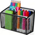 BEYGORM Magnetic Dry Erase Marker Holder for Whiteboard, Mesh Pen & Pencil Holder for Refrigerator, Strong Magnetic Basket for School Locker, Office & Classroom Organizer (Black, 1-Pack)