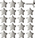 Mini Star Push Pins - Silver Mini Star Pins - for Cork Board, Maps, or Lapel Pin Use - Designed in USA - Set of 20