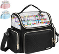 Large Marker Organizer Case for 200-300 Markers,Travel Marker Storage Bag with Dividers and 4 Pockets,Marker Organizer Holder for Paint Brushes,Colored Pencils and Other Art Supplies,Bag Only,Black