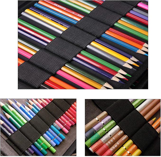 BOMKEE Coloring Pencil Case 220 Slots Pencils/Gel Pens Organizer Waterproof Travel Case Zipper Carrying Portable Pencil Markers Pen Holder Bag for Painter Writers