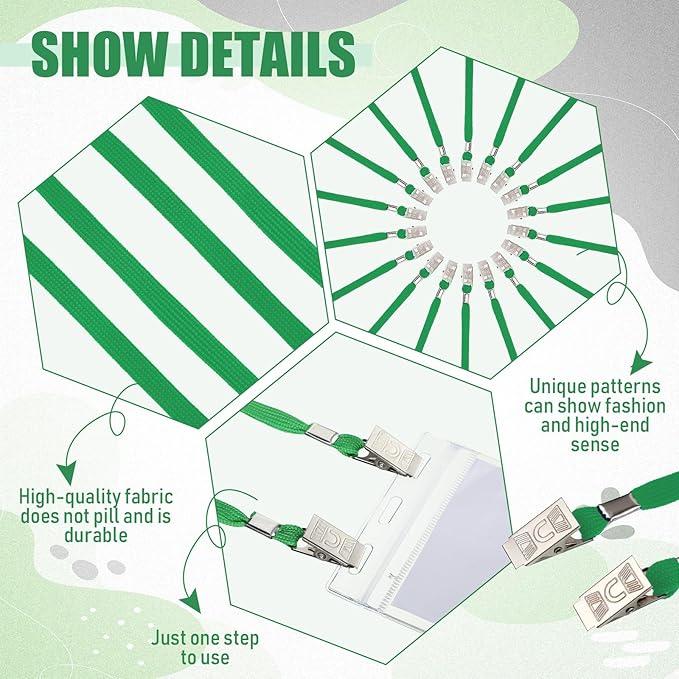 Patelai 100 Pack Double Clip Lanyards Bulk Face Mask Lanyard Twist Free 2 Hook Design Adjustable Badge Neck Strap for ID Name Badge Holder School Conference Office Class Essential (Green)