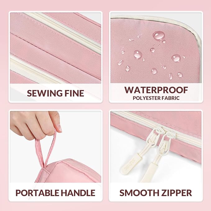 SUNEE Pencil Case, Large Capacity Pencil Pouch, Aesthetic Pen Bag Office Stationery Organizer Simple Sturdy Multifunctional for Teen Girls Women Men, Pink