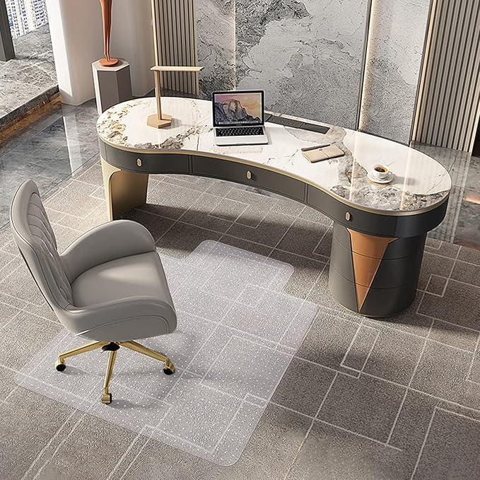 Naturehydro Chair Mat for Carpet - 48" x 36" Clear Plastic Floor Mat for Low Pile Carpet, Easy Glide Rolling Computer Desk Mats for Carpeted Floors, BPA and Phthalates Free (with Lip)