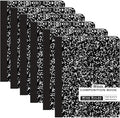 BAZIC Products Composition Notebook Wide Ruled - 100 Sheets, Black Marble Composition Notebook with Durable Cover, Non-Spiral for Journaling, School, Home, or Office, 6-Packs