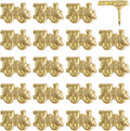 Train Push Pins - Gold Metal Train Pins - for Cork Board, Maps, or Lapel Pin Use - Designed in USA - Set of 20
