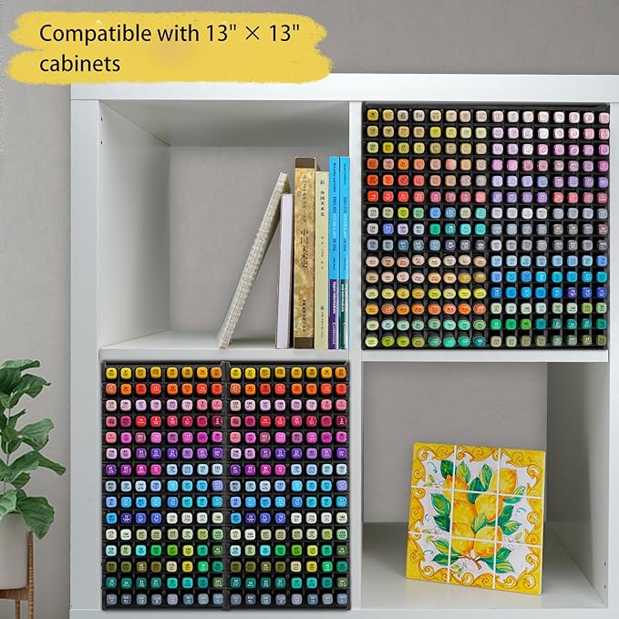 SANFURNEY Marker Pen Organizer Holder for 240 Markers, Art Supply Storage Rack, Desktop Colored Pencils Holder Storage Case for Home Classroom Office - Black